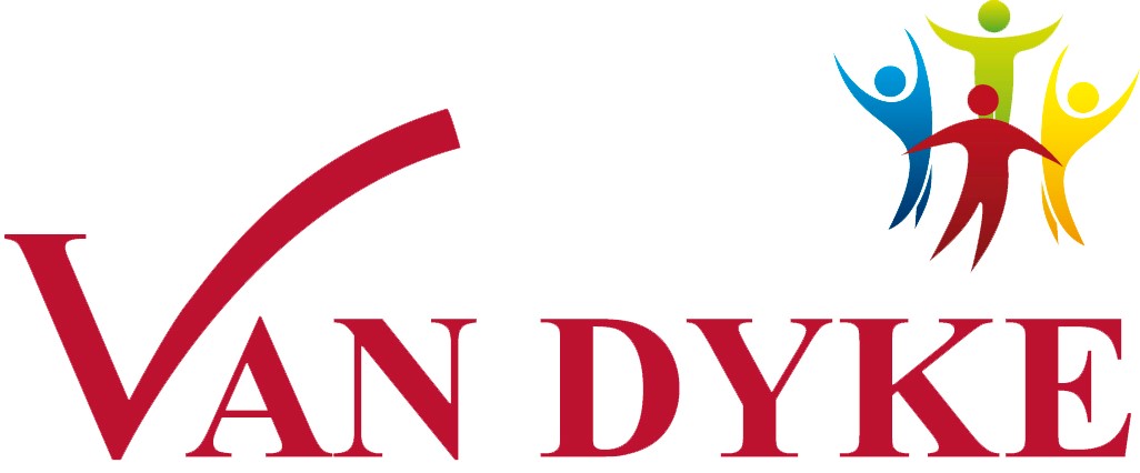A red and white logo for the company john dyer.